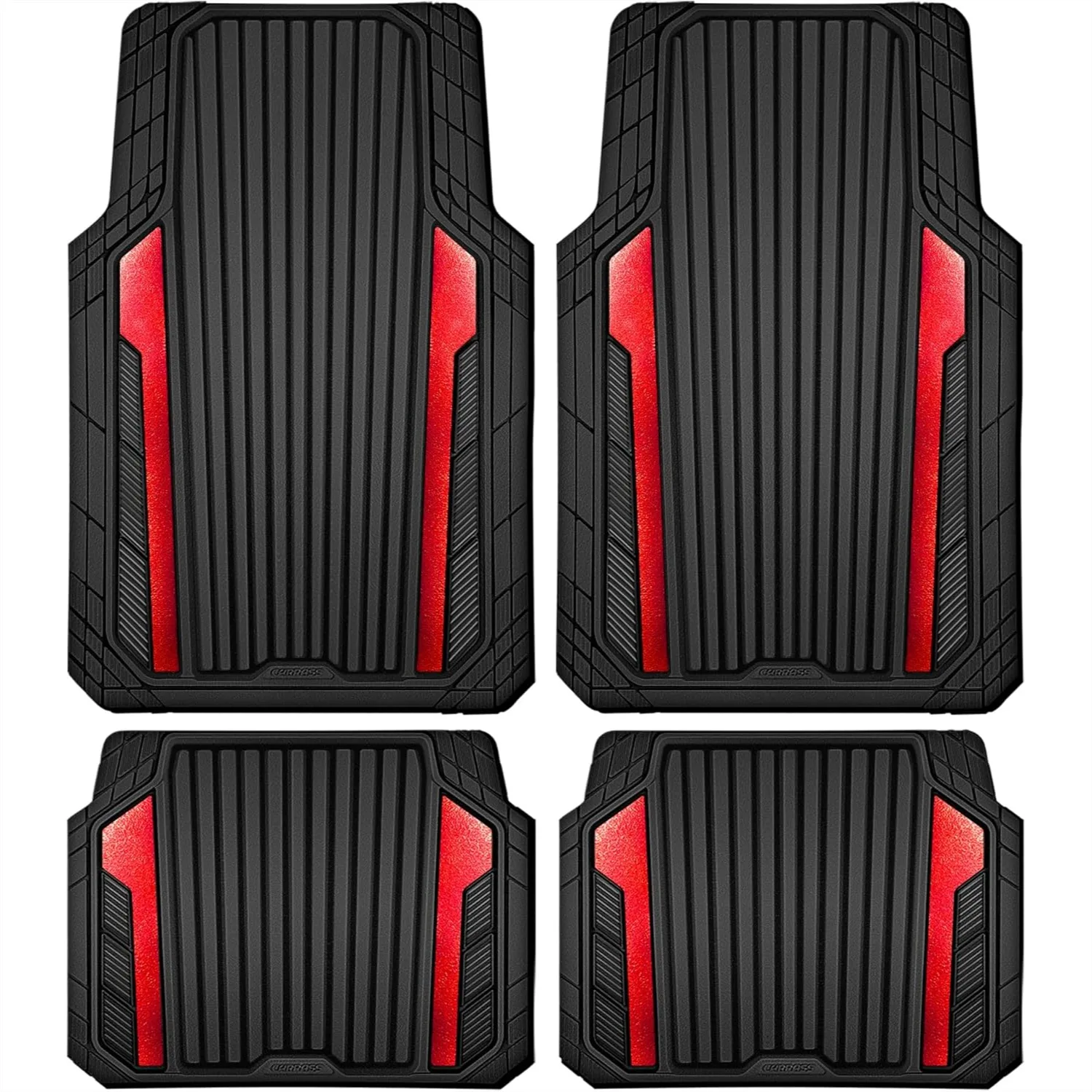 Heavy Duty Rubber Car Mats All Weather Floor Mats With Aluminum Film Waterproof Universal Trim To Fit SUV Sedan Van 4 Piece Anodized Deep Dish Sporty Black Red Chrome
Heavy Duty Rubber Car Mats All Weather Floor Mats With Aluminum Film Waterproof Universal Trim To Fit SUV Sedan Van 4 Piece Anodized Deep Dish Sporty Black Red Chrome