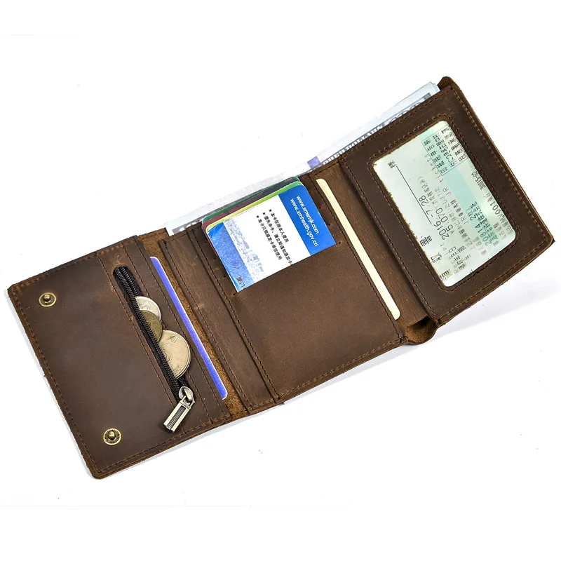 Hot Sale Men Crazy Horse Leather Trifold Wallet, Genuine Cowhide Vintage Short Purse Casual Coin Card Cash Holder
Hot Sale Men Crazy Horse Leather Trifold Wallet, Genuine Cowhide Vintage Short Purse Casual Coin Card Cash Holder