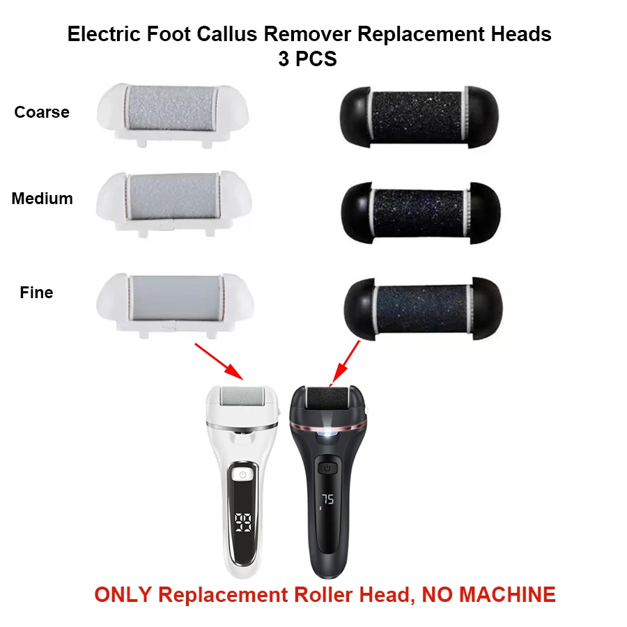 Электрическая сменная головка для удаления мозолей на ногах, сменные ролики для шлифовальной машины для ног, 3 шт., кварцевый скруббер, тонкий/средний/грубый для педикюра 
Электрическая сменная головка для удаления мозолей на ногах, сменные ролики для шлифовальной машины для ног, 3 шт., кварцевый скруббер, тонкий/средний/грубый для педикюра