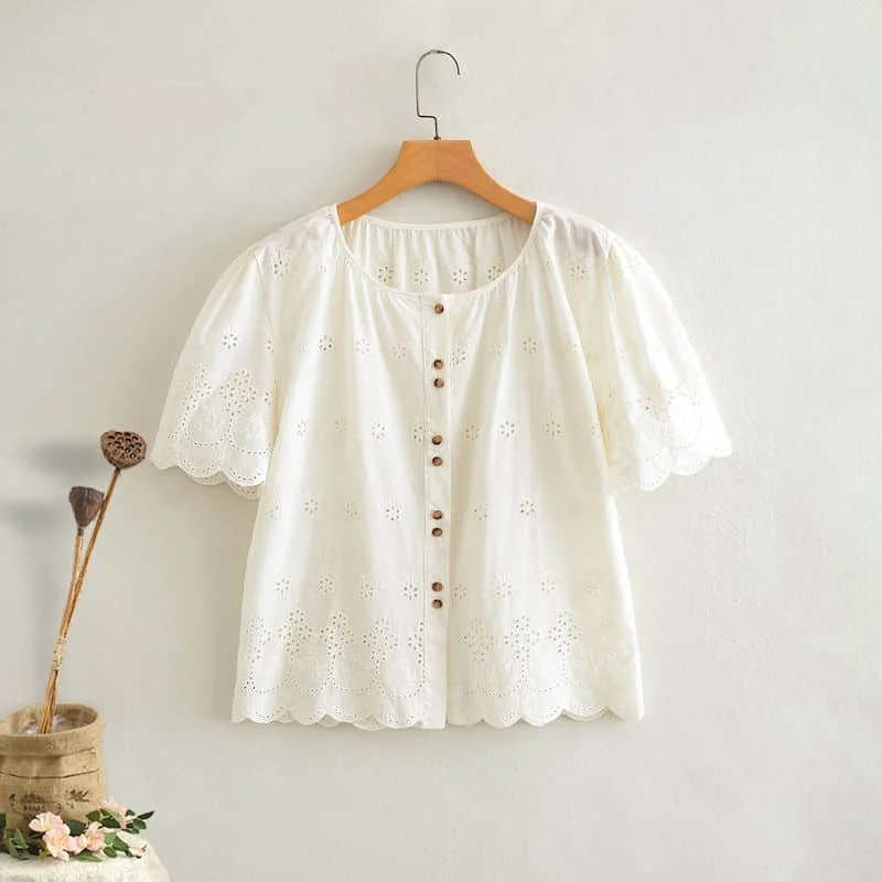 Solid Shirts for Women Summer New Vintage Harajuku Linen O-neck Loose Half Sleeve Single Breasted Korean Style Blouse Women Tops
Solid Shirts for Women Summer New Vintage Harajuku Linen O-neck Loose Half Sleeve Single Breasted Korean Style Blouse Women Tops