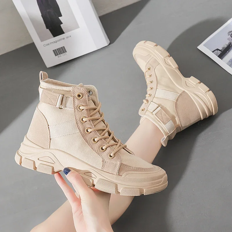 High Quality Platform Ankle Boots Women Breathable Lace-Up Non-Slip Desert Boots Woman Thick Bottom Casual Shoes Botas Mujer
High Quality Platform Ankle Boots Women Breathable Lace-Up Non-Slip Desert Boots Woman Thick Bottom Casual Shoes Botas Mujer