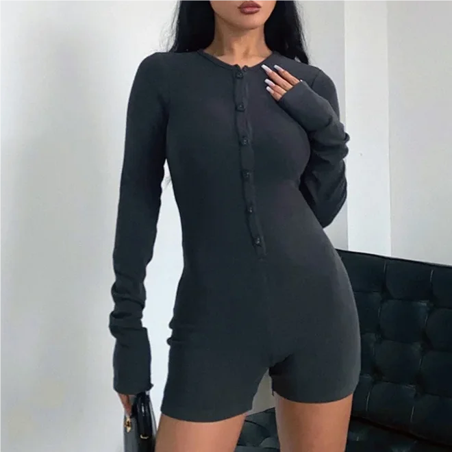 Sexy outfit women button up one pieces bodycon bodysuit long sleeve knitted black romper women 2024 Summer bodys mujer black
Sexy outfit women button up one pieces bodycon bodysuit long sleeve knitted black romper women 2024 Summer bodys mujer black