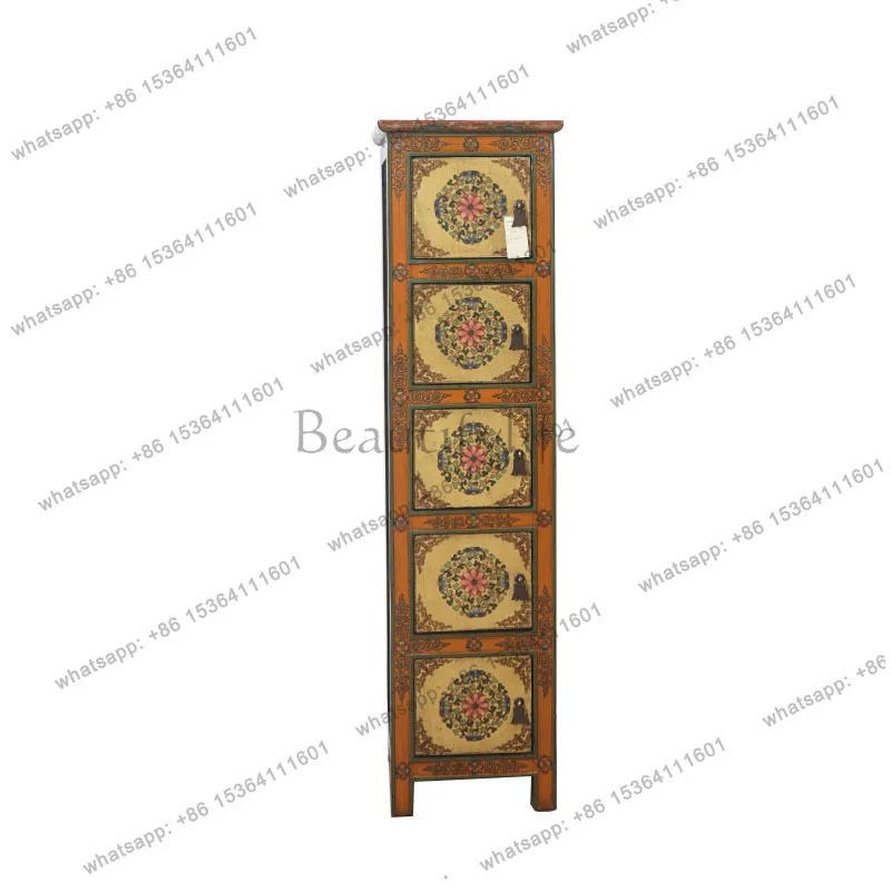 Rural solid wood painted chest cabinet retro living room storage cabinet multi-layer cracks
Rural solid wood painted chest cabinet retro living room storage cabinet multi-layer cracks