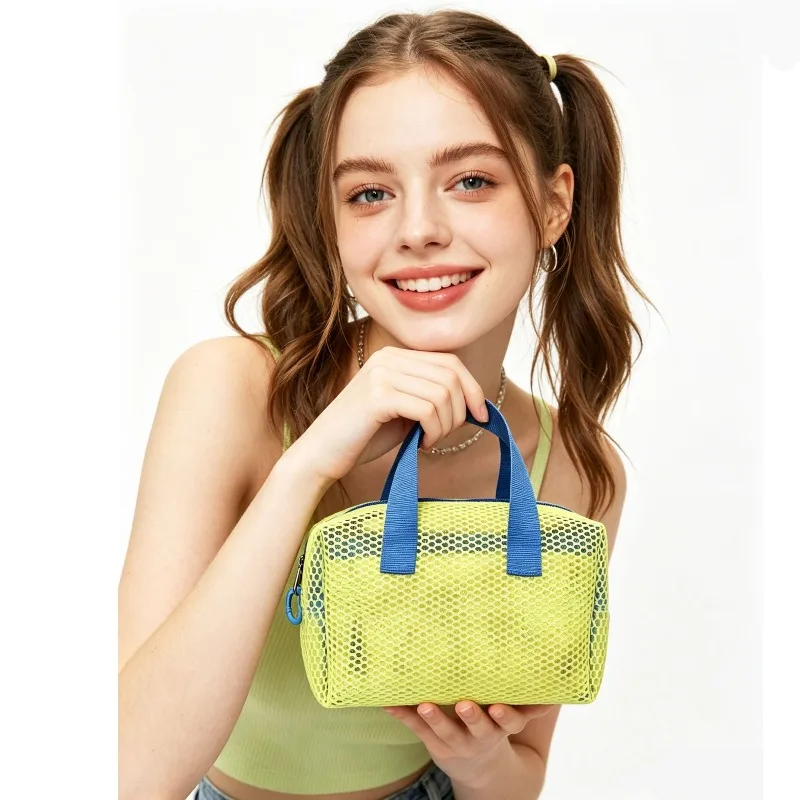 Mesh Cosmetic Pouch Travel Makeup Handle Pouch Portable Toiletry Bag Female Lipstick Storage Pouch Summer Bath Washing Bag
Mesh Cosmetic Pouch Travel Makeup Handle Pouch Portable Toiletry Bag Female Lipstick Storage Pouch Summer Bath Washing Bag