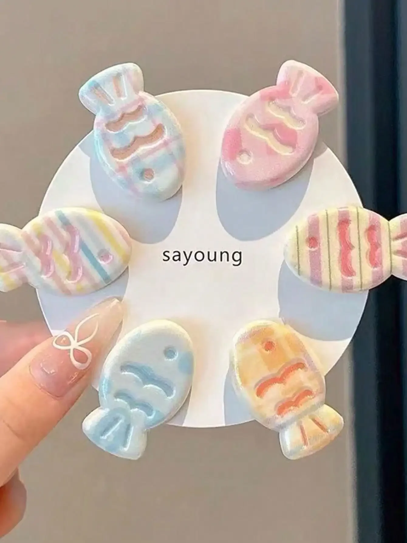 6pcs Cream & Candy Color Cute Clownfish Shape Hair Clips, Sweet Y2K Bangs Cartoon Fish Wavy Hair Clips, Macaron Claw Clips Hair Claws Hair Barrettes, School Stuff, Hair Accessories, Head Accessories, Hairpin
6pcs Cream & Candy Color Cute Clownfish Shape Hair Clips, Sweet Y2K Bangs Cartoon Fish Wavy Hair Clips, Macaron Claw Clips Hair Claws Hair Barrettes, School Stuff, Hair Accessories, Head Accessories, Hairpin