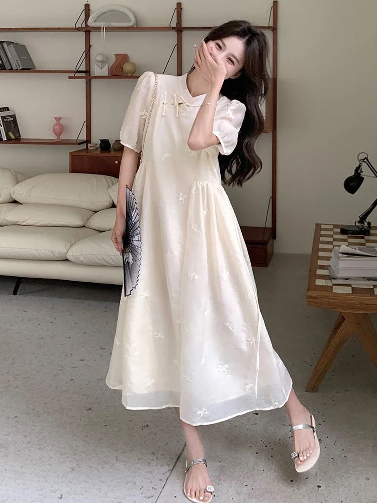 plus Size 300 Pounds New Chinese Style Gentle Wind Improved Dress Women Fat MM Summer Slimming High-End Feeling Dress
plus Size 300 Pounds New Chinese Style Gentle Wind Improved Dress Women Fat MM Summer Slimming High-End Feeling Dress