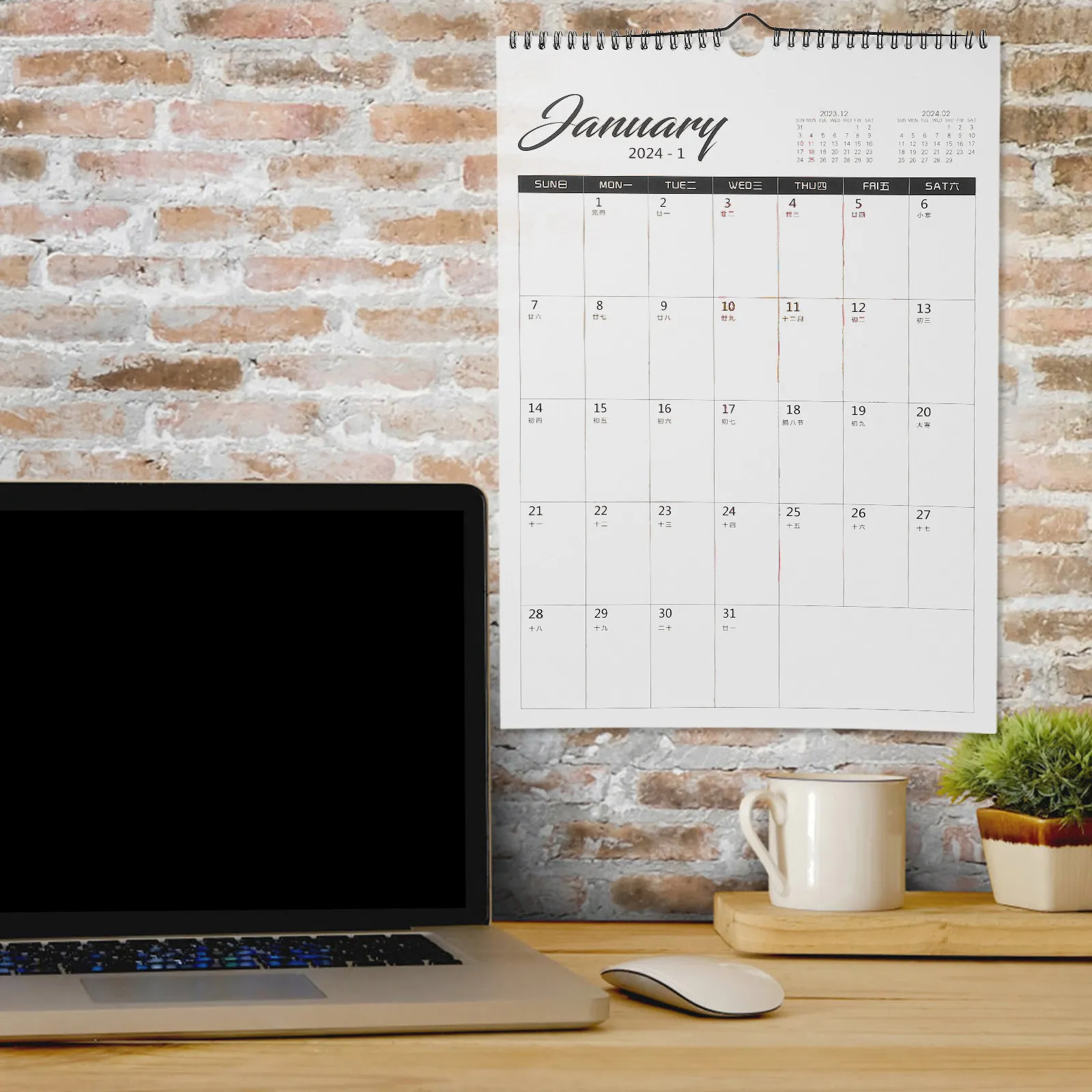 Hanging Wall Calendar Monthly Planner for Family Office Holiday Daily Use Appointment Recording Clear Printed Smooth Surface
Hanging Wall Calendar Monthly Planner for Family Office Holiday Daily Use Appointment Recording Clear Printed Smooth Surface