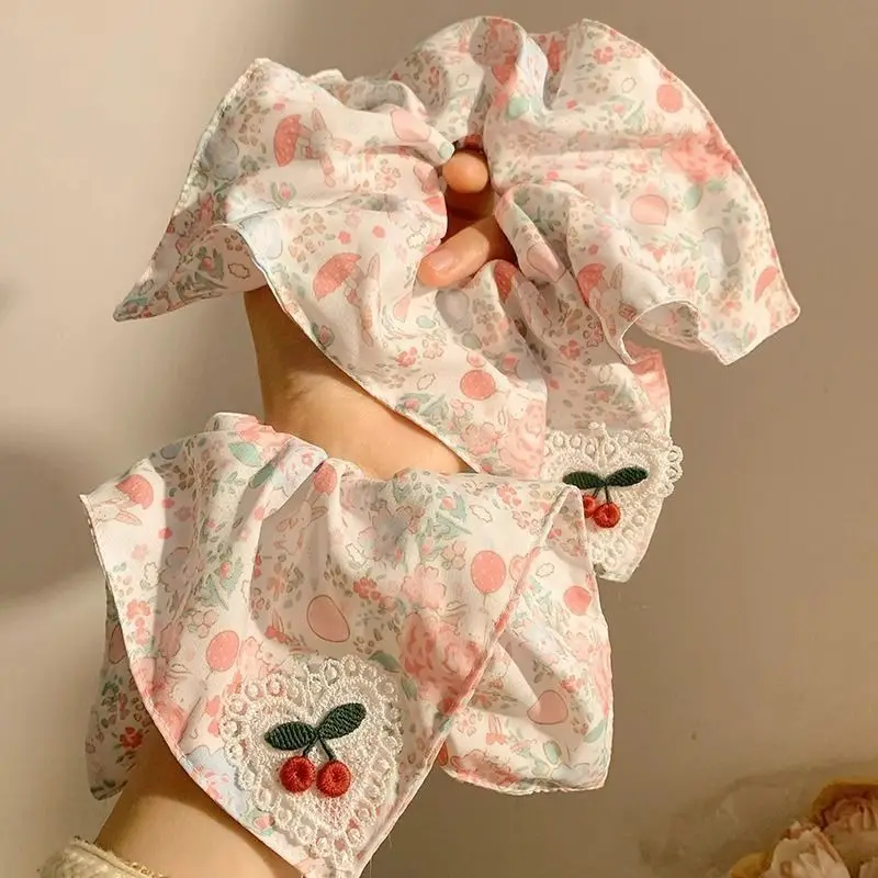 New Korean Style Hair Accessories Large Hair Tie Cute Pink Cherry Floral Square Scarf Large Intestine Headband Women's Headband
New Korean Style Hair Accessories Large Hair Tie Cute Pink Cherry Floral Square Scarf Large Intestine Headband Women's Headband