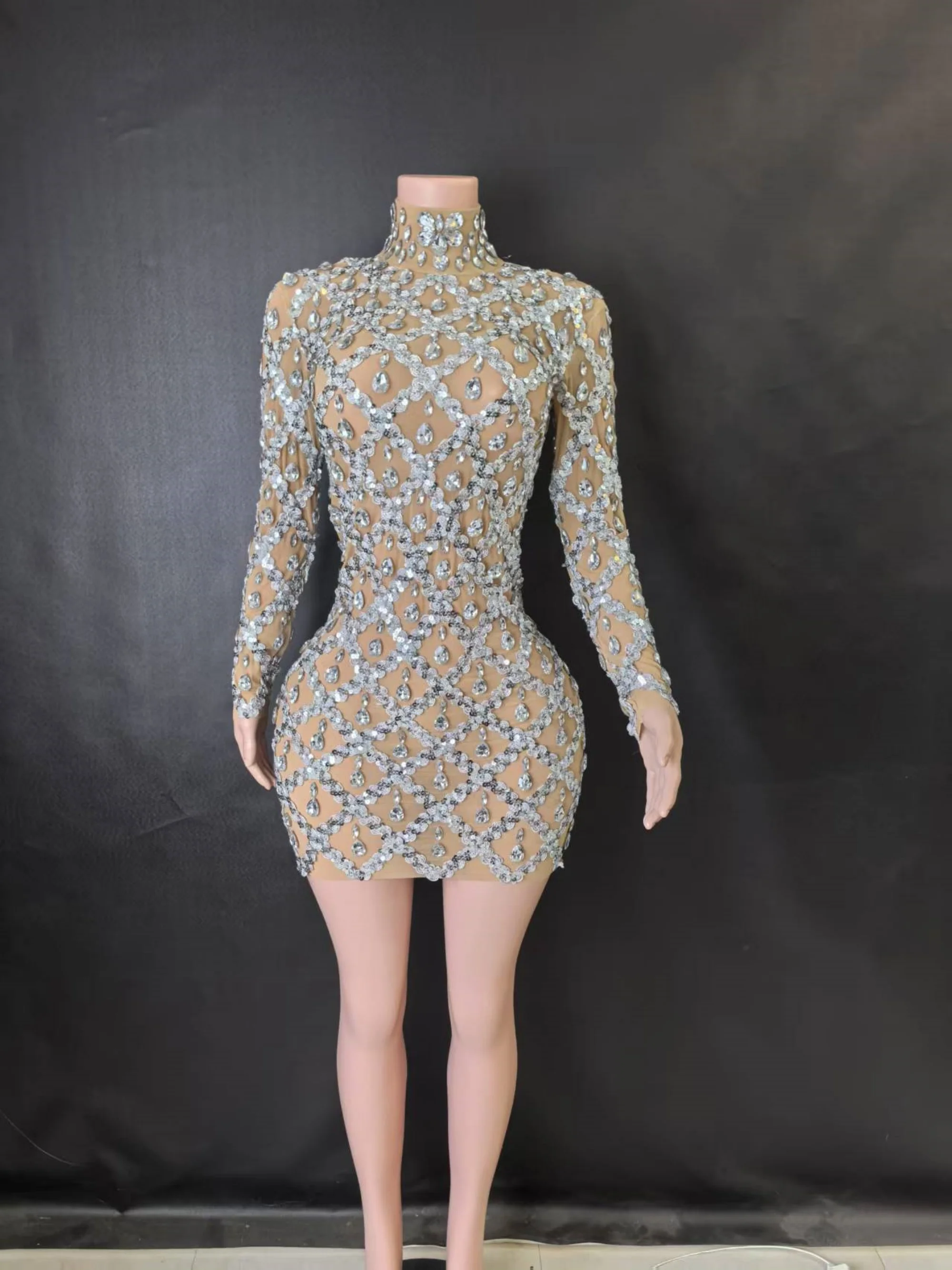 Women Sexy Stage Shining Rhinestone SequinsDress Evening Prom Birthday Dress TransparentPerformance Singer Club Host Dress 7G
Women Sexy Stage Shining Rhinestone SequinsDress Evening Prom Birthday Dress TransparentPerformance Singer Club Host Dress 7G