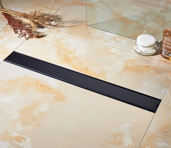 Black Stainless Steel Linear Bathroom Long Shower Floor Drain Trap
Black Stainless Steel Linear Bathroom Long Shower Floor Drain Trap