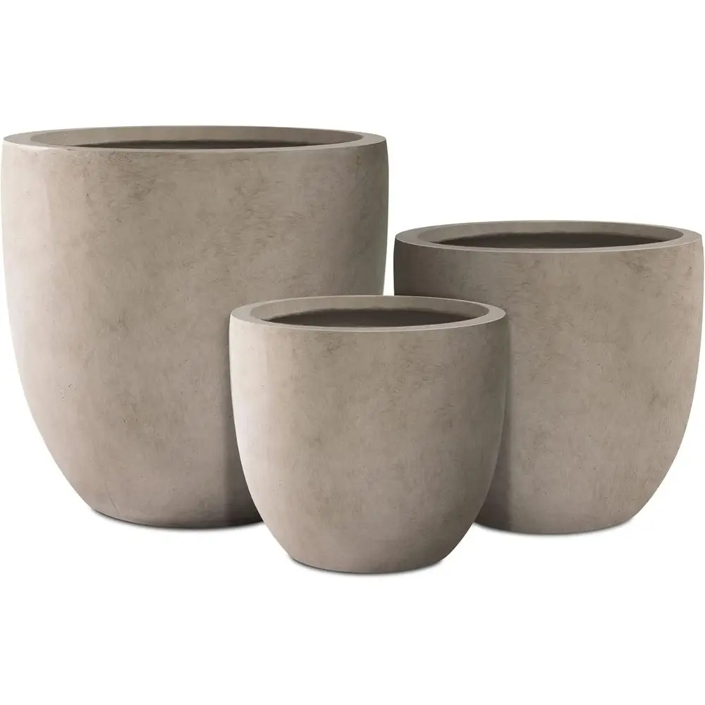 Kante 20",16.5",13.4" Dia Round Concrete Planters (Set o 3), Outdoor Indoor ern Decorative Plant Pots with Drainage Hole & Rubbe
Kante 20",16.5",13.4" Dia Round Concrete Planters (Set o 3), Outdoor Indoor ern Decorative Plant Pots with Drainage Hole & Rubbe