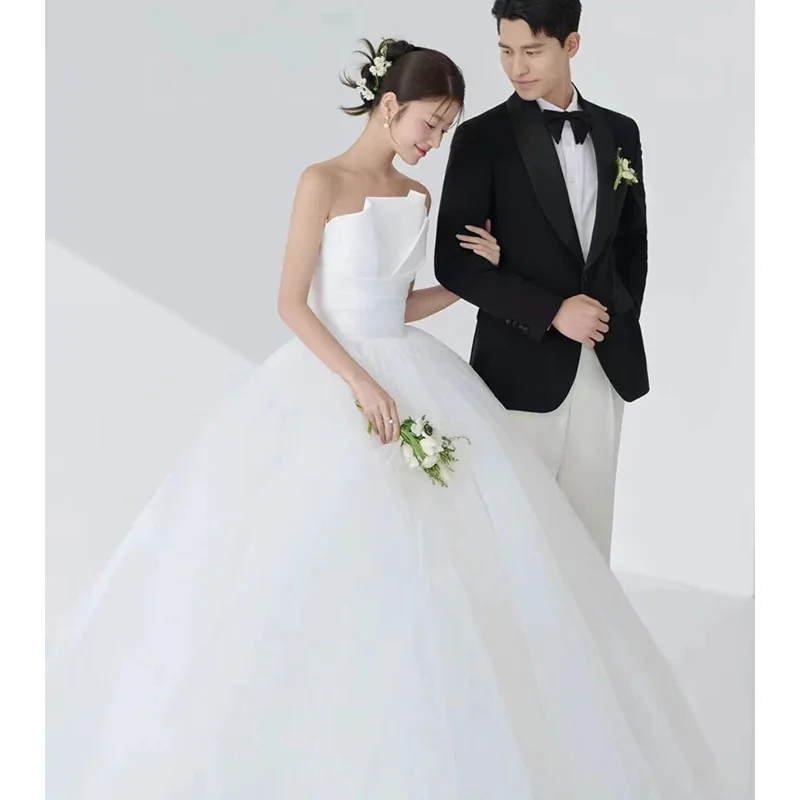 Tube Top Light Wedding Dress 2025 New Bride Simple White Gauze Skirt Sleeveless Formal Dress Women Elegant Evening Dresses 
Tube Top Light Wedding Dress 2025 New Bride Simple White Gauze Skirt Sleeveless Formal Dress Women Elegant Evening Dresses