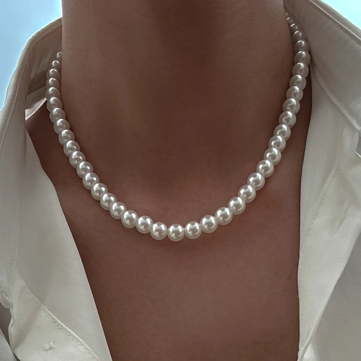 IngeSight.Z Fashion Classic Imitation Pearl Beads Chain Choker Men Necklace Minimalist Design Women Clavicle Necklace Jewelry
IngeSight.Z Fashion Classic Imitation Pearl Beads Chain Choker Men Necklace Minimalist Design Women Clavicle Necklace Jewelry