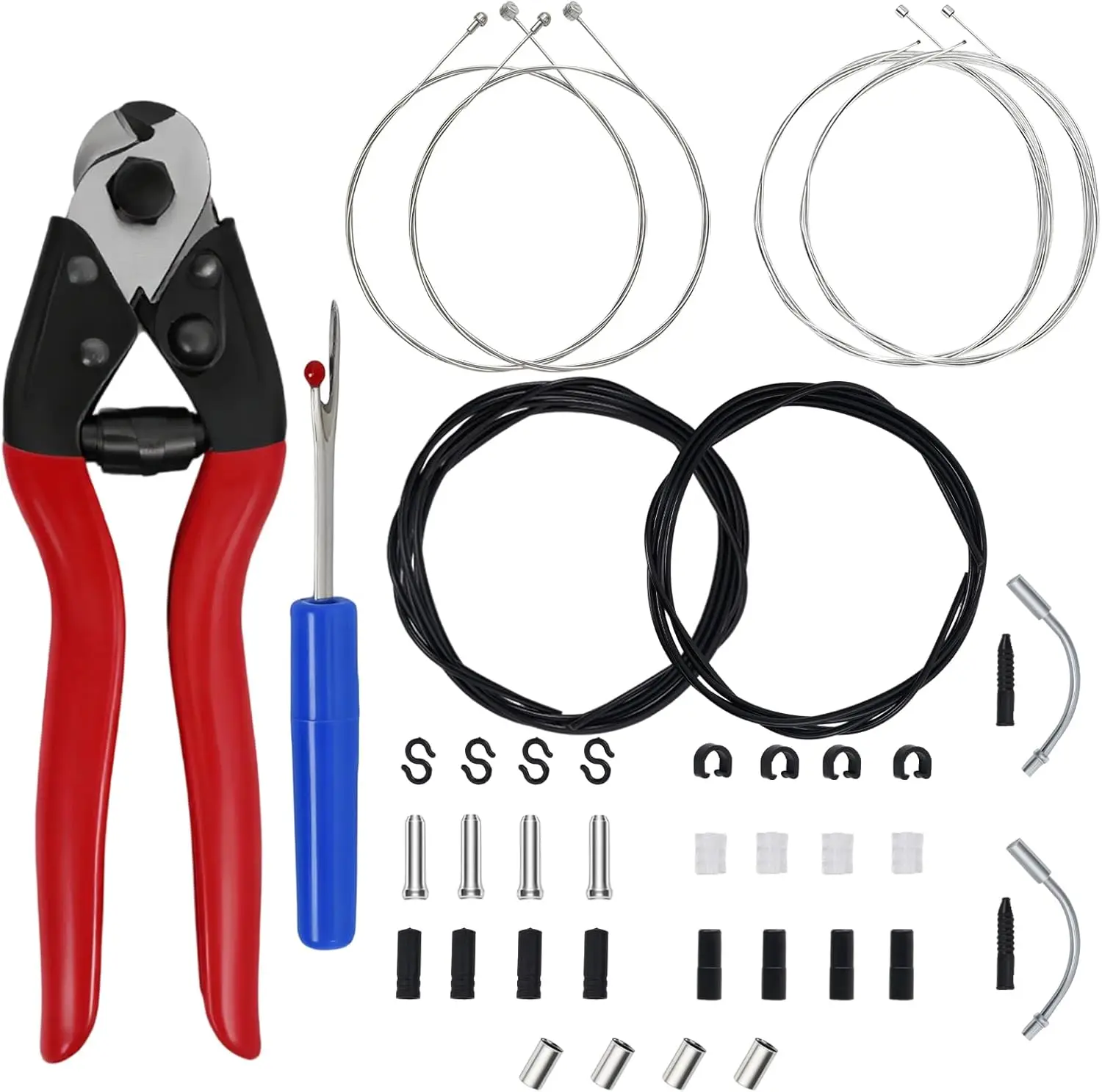 Universal Bike Brake & Shift Cable Kit with Cutter, Stainless Steel, for MTB Road Bikes
Universal Bike Brake & Shift Cable Kit with Cutter, Stainless Steel, for MTB Road Bikes