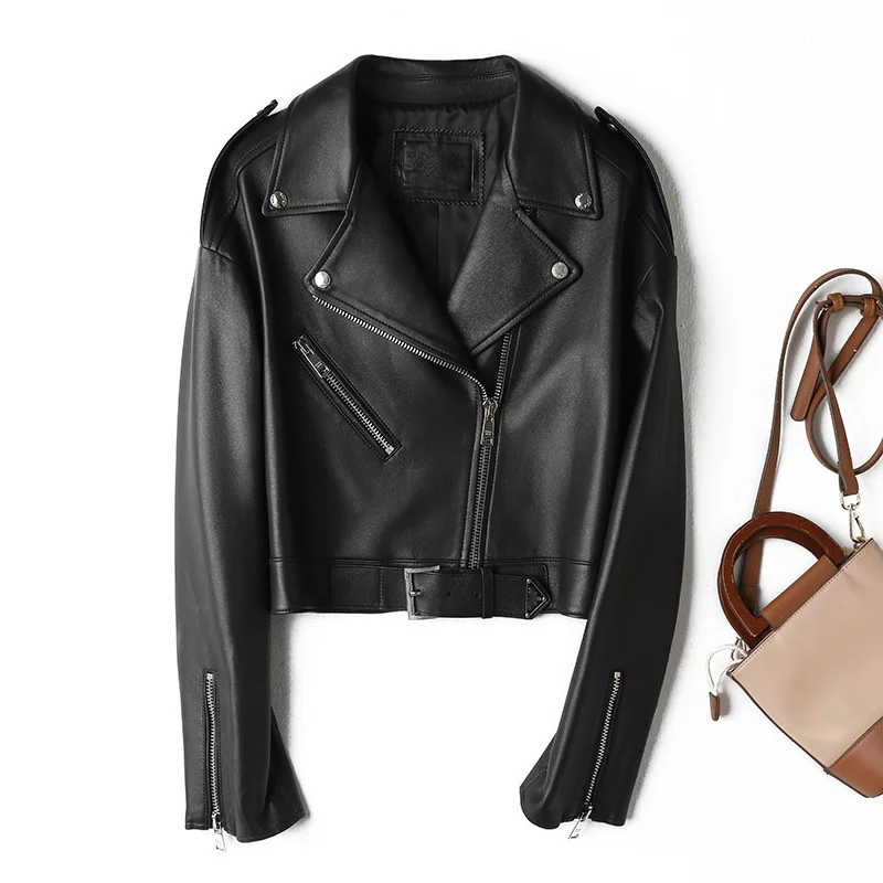 Genuine Leather Spring and Autumn New Top Layer Lambskin Short Street Style Black Motorcycle Leather Jacket for
Genuine Leather Spring and Autumn New Top Layer Lambskin Short Street Style Black Motorcycle Leather Jacket for
