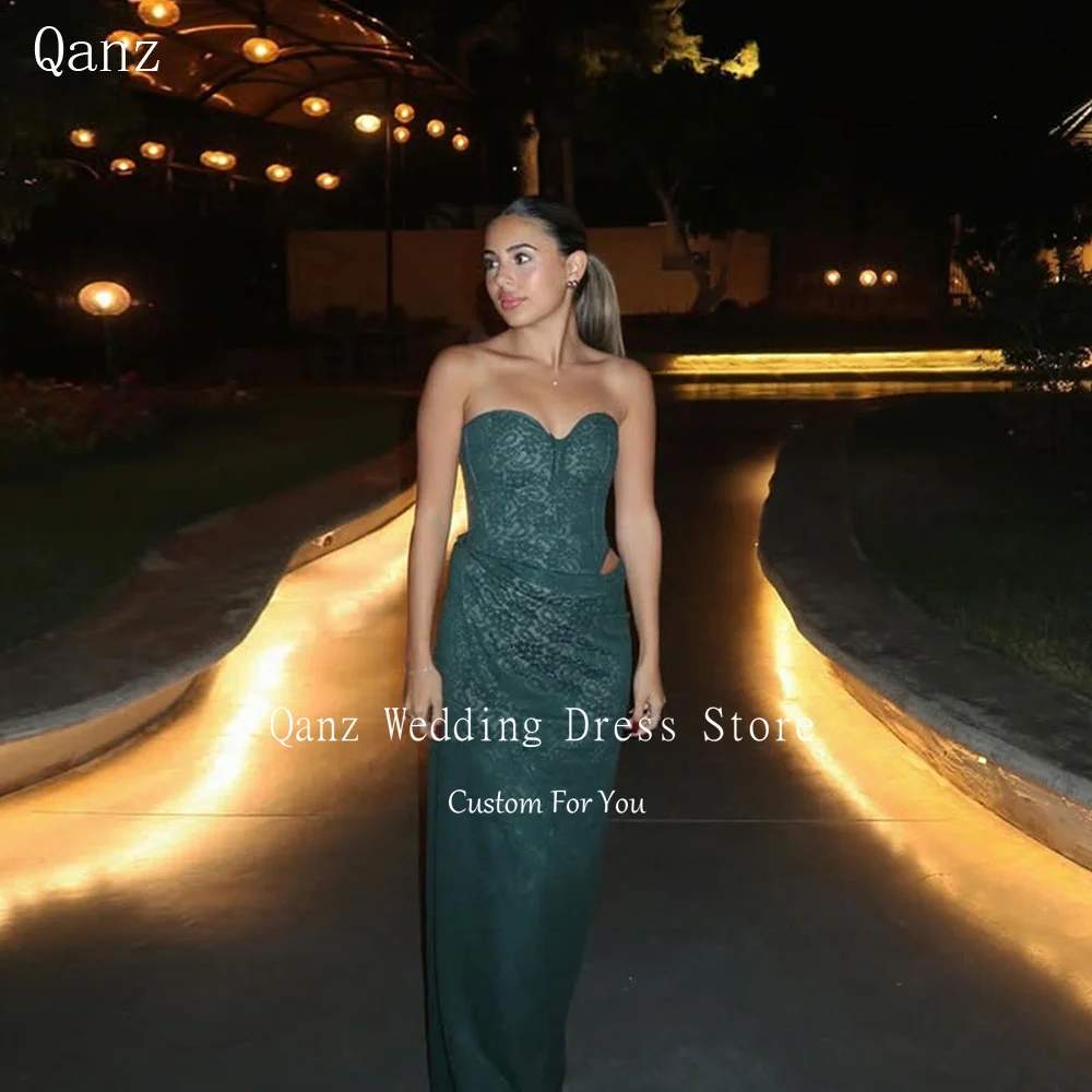 Qanz Sexy Dark Green Prom Dresses Luxury Lace Appliques Wweetheart Mermaid Robe Soirées Chic Corset Back Party Gowns Customized
Qanz Sexy Dark Green Prom Dresses Luxury Lace Appliques Wweetheart Mermaid Robe Soirées Chic Corset Back Party Gowns Customized