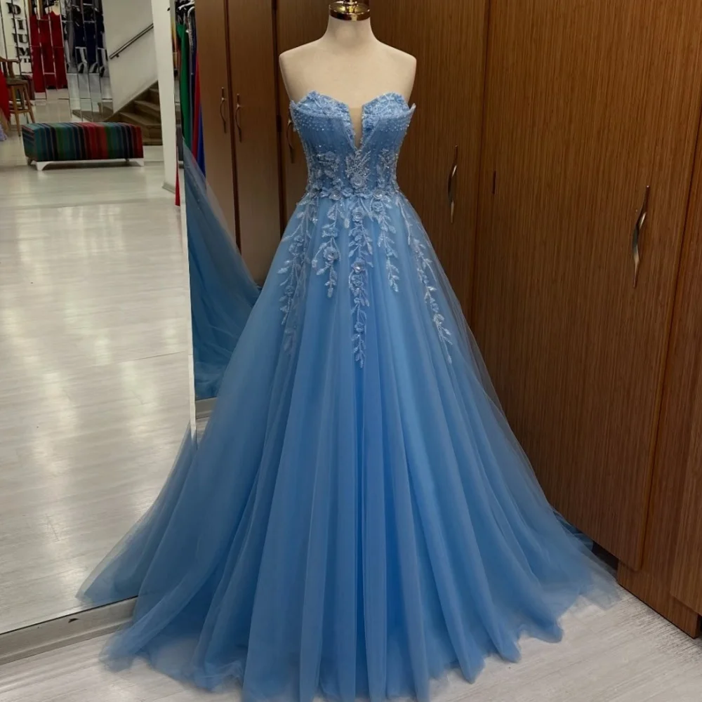 Customized Exquisite Fashion Tulle Applique Beading A-line Strapless Long Dresses Bespoke Occasion Dresses High Quality Classic
Customized Exquisite Fashion Tulle Applique Beading A-line Strapless Long Dresses Bespoke Occasion Dresses High Quality Classic