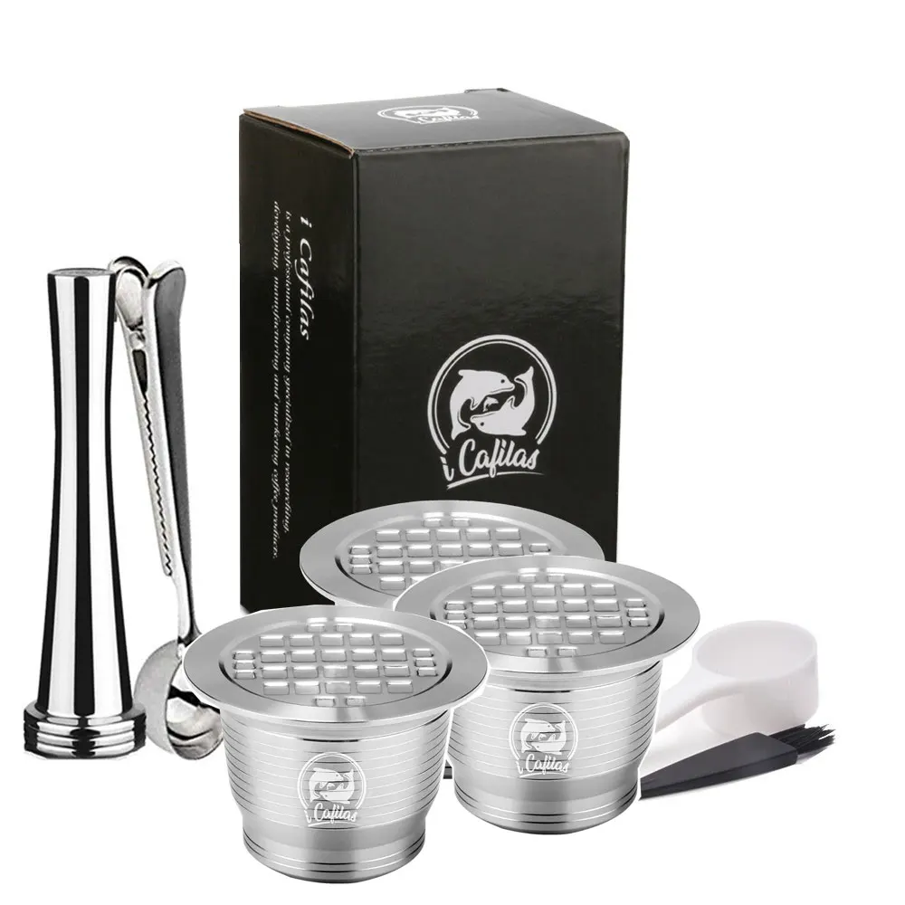 ICafilas Stianless Metal Refillable Reusable Coffee Capsule Spoon With Clips Tamper For Nespresso Capsule
ICafilas Stianless Metal Refillable Reusable Coffee Capsule Spoon With Clips Tamper For Nespresso Capsule