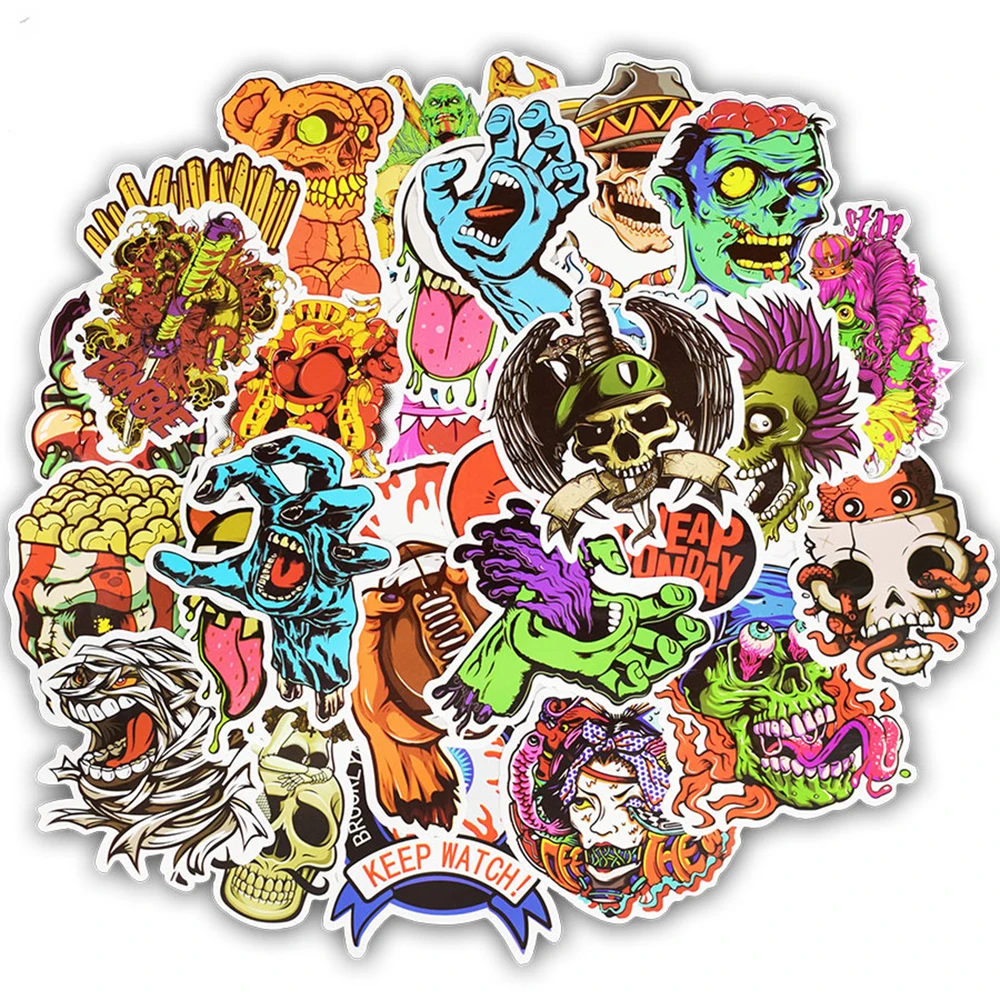 10/30/50pcs Vintage Horror Skeleton Graffiti Stickers Skateboard Motorcycle Luggage Laptop Phone Car Cool Waterproof Sticker Toy
10/30/50pcs Vintage Horror Skeleton Graffiti Stickers Skateboard Motorcycle Luggage Laptop Phone Car Cool Waterproof Sticker Toy