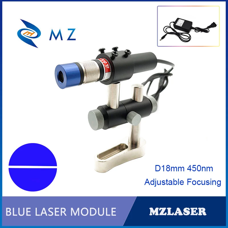 Hot Selling Adjustable Focusing D18mm 450nm 200mw Blue Line Laser Module With Bracket + Adapter Supply Industrial Grade
Hot Selling Adjustable Focusing D18mm 450nm 200mw Blue Line Laser Module With Bracket + Adapter Supply Industrial Grade