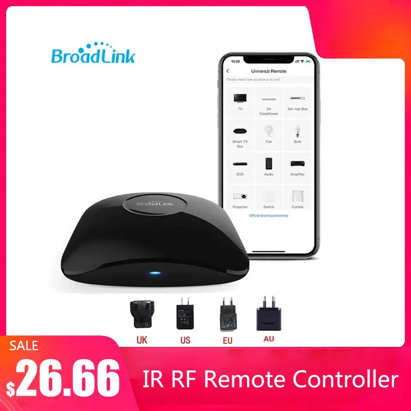 Пульт дистанционного управления Broadlink RM4 Pro, универсальная система управления умным домом, Wi-Fi + IR + Rf, с поддержкой Alexa
Пульт дистанционного управления Broadlink RM4 Pro, универсальная система управления умным домом, Wi-Fi + IR + Rf, с поддержкой Alexa