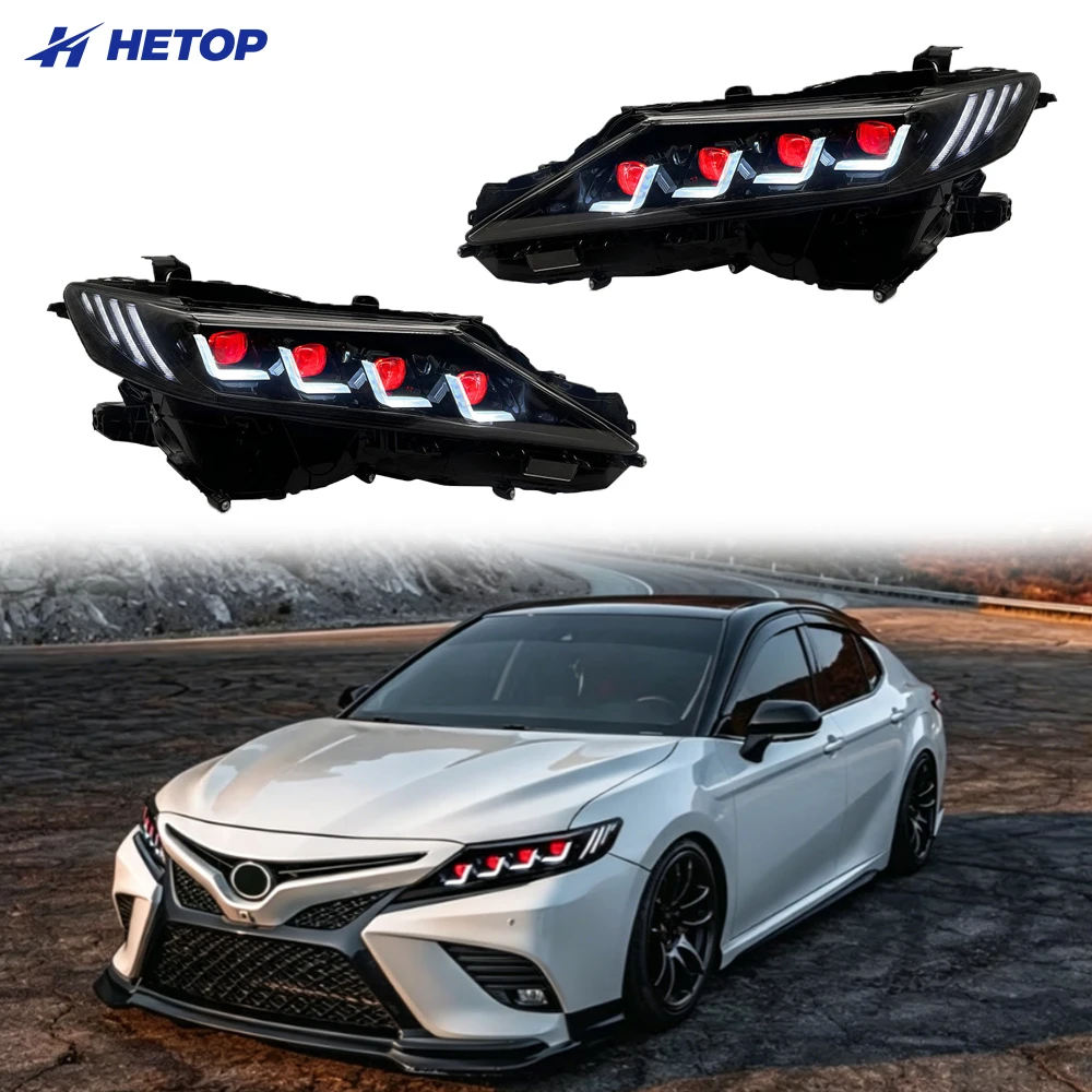 HETOP for Camry 8th 2018-2024 headlights Upgrade LED 4 Lens Devil Eye DRL Design Dual Projector Auto Head Lamp Accessories for Toyota
HETOP for Camry 8th 2018-2024 headlights Upgrade LED 4 Lens Devil Eye DRL Design Dual Projector Auto Head Lamp Accessories for Toyota
