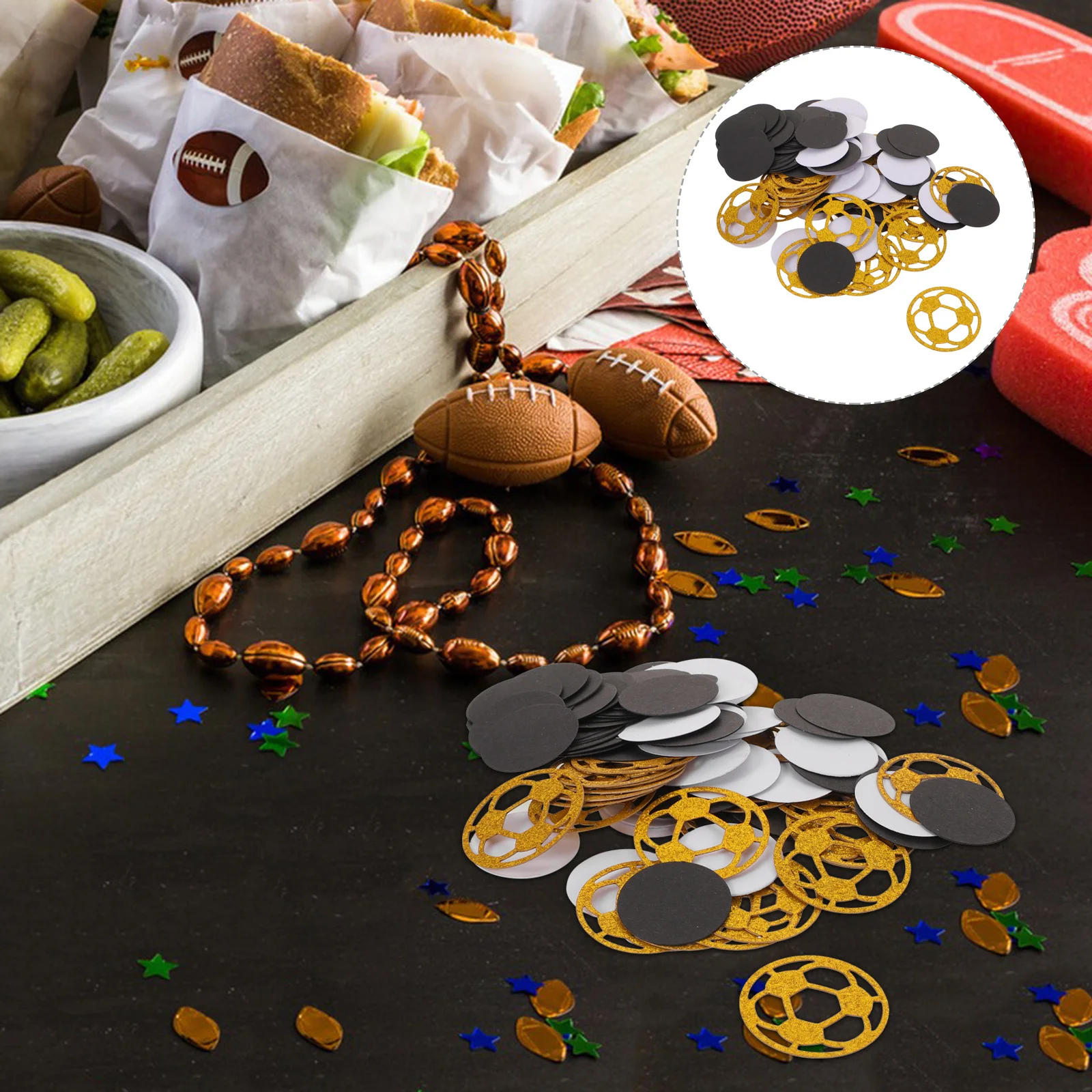 400Pcs Soccer Party Confetti Football Decorations Birthday Sports Events Table Filler Football Decorations for Birthday
400Pcs Soccer Party Confetti Football Decorations Birthday Sports Events Table Filler Football Decorations for Birthday