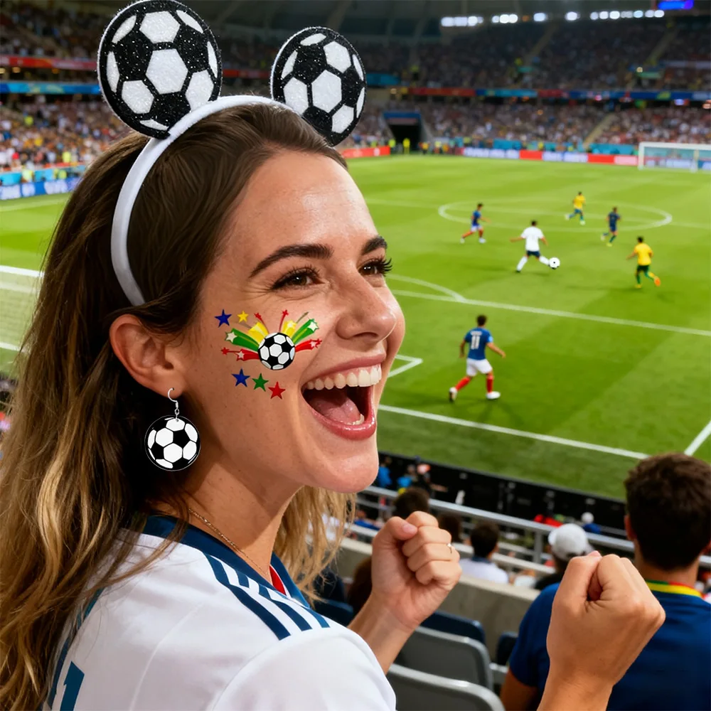 Estados Unidos, Canadá, México, fanáticos de la Copa del Mundo, accesorios de vítores, diadema de fútbol, pendientes, conjunto d
Estados Unidos, Canadá, México, fanáticos de la Copa del Mundo, accesorios de vítores, diadema de fútbol, pendientes, conjunto d