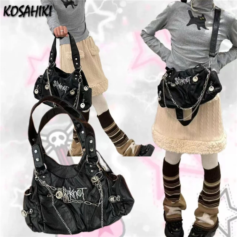 Женская сумка подмышки Harajuku, винтажная цепочка Y2k, эстетические сумки, уличная одежда в японском стиле в стиле панк, модные сумки на плечо, корейские универсальные сумки
Женская сумка подмышки Harajuku, винтажная цепочка Y2k, эстетические сумки, уличная одежда в японском стиле в стиле панк, модные сумки на плечо, корейские универсальные сумки