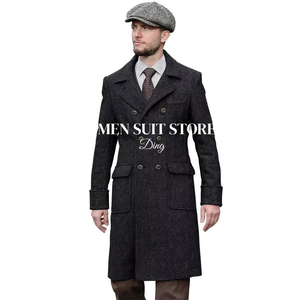 Tweed Trench Coat Men Double Breasted Pea Coats Notch Collar Herringbone Tweed Overcoats Slim Fit Winter Wedding пальто м
Tweed Trench Coat Men Double Breasted Pea Coats Notch Collar Herringbone Tweed Overcoats Slim Fit Winter Wedding пальто м