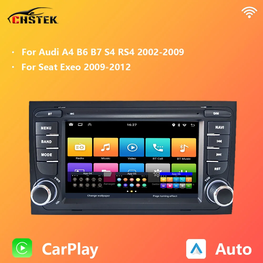 CHSTEK Car Radio Stereo Carplay For Audi A4 B6 B7 S4 RS4 8E 2002-2012 Seat Exeo Multimedia Bluetooth Navigation WIFI Android 11 
CHSTEK Car Radio Stereo Carplay For Audi A4 B6 B7 S4 RS4 8E 2002-2012 Seat Exeo Multimedia Bluetooth Navigation WIFI Android 11