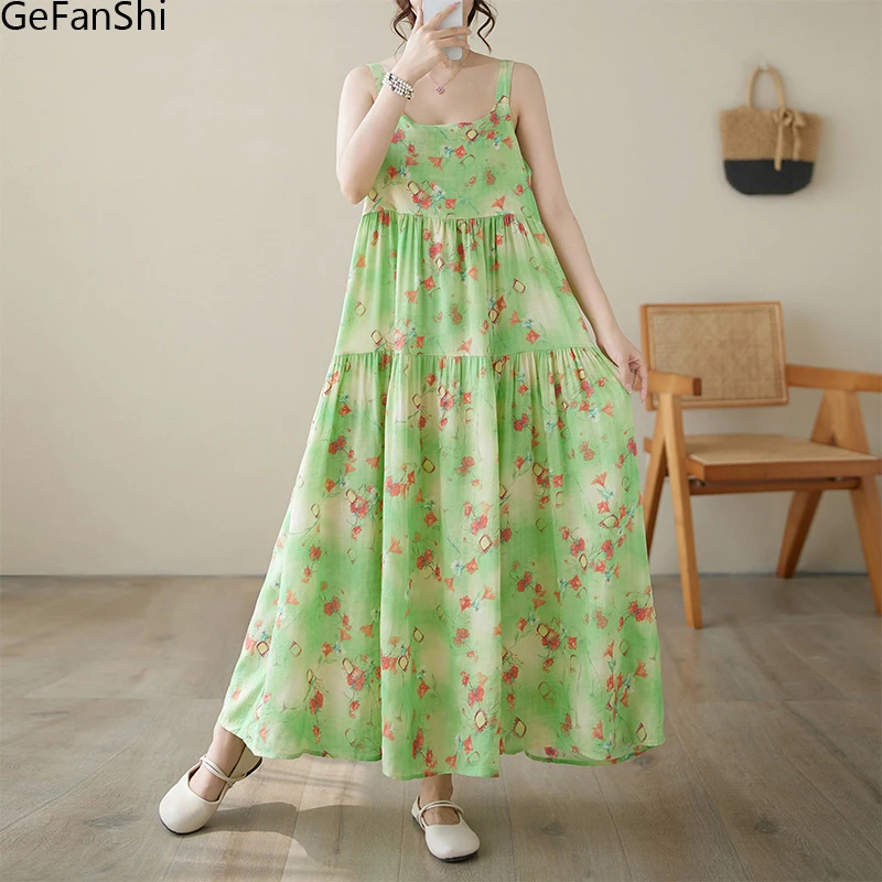 New 2025 Beach Summer Print Strap Office Ladies Brief Vest A-line Long Dresses Women Fashion Casual Dress Robe Elegant Clothing
New 2025 Beach Summer Print Strap Office Ladies Brief Vest A-line Long Dresses Women Fashion Casual Dress Robe Elegant Clothing