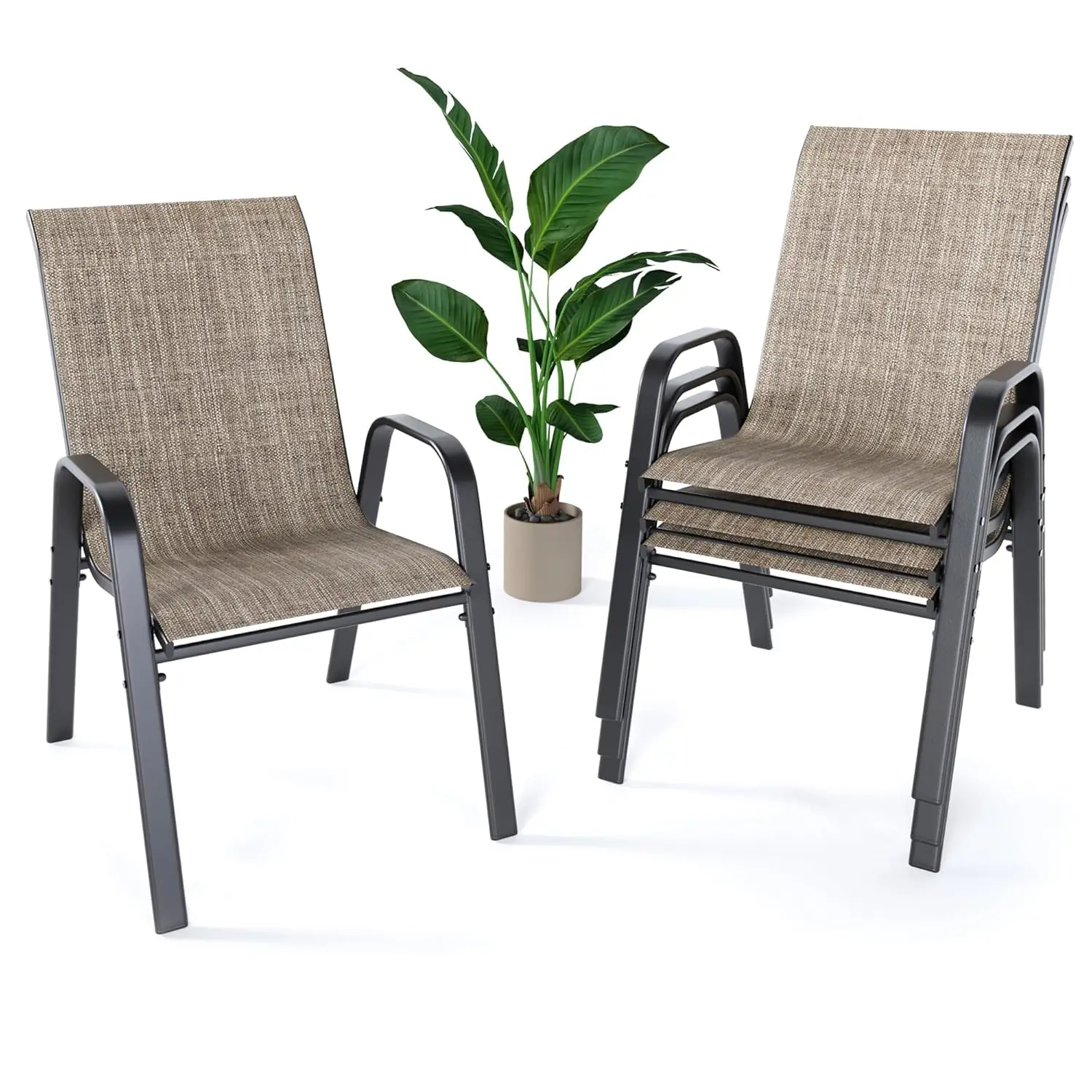 Stackable All-Weather Textilene Dining Chairs Set of 4 for Outdoor Patio Pool Deck Backyard Garden, Custom
Stackable All-Weather Textilene Dining Chairs Set of 4 for Outdoor Patio Pool Deck Backyard Garden, Custom