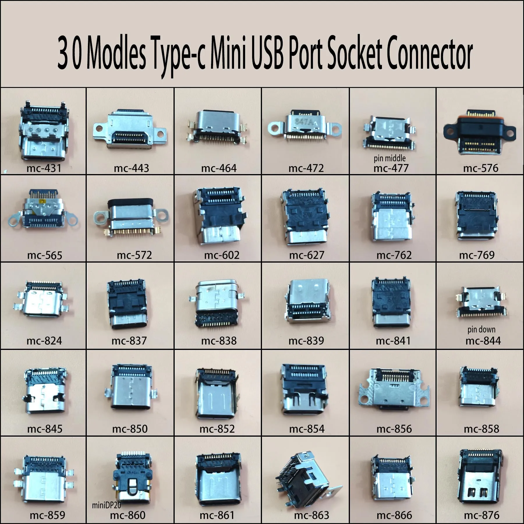30models 60pcs/lot MiniDP20pin USB Jack Type c 18/24P USB Charging Port Socket Connector For Samsung HTC Lenovo ZTE Huawei Xiao
30models 60pcs/lot MiniDP20pin USB Jack Type c 18/24P USB Charging Port Socket Connector For Samsung HTC Lenovo ZTE Huawei Xiao