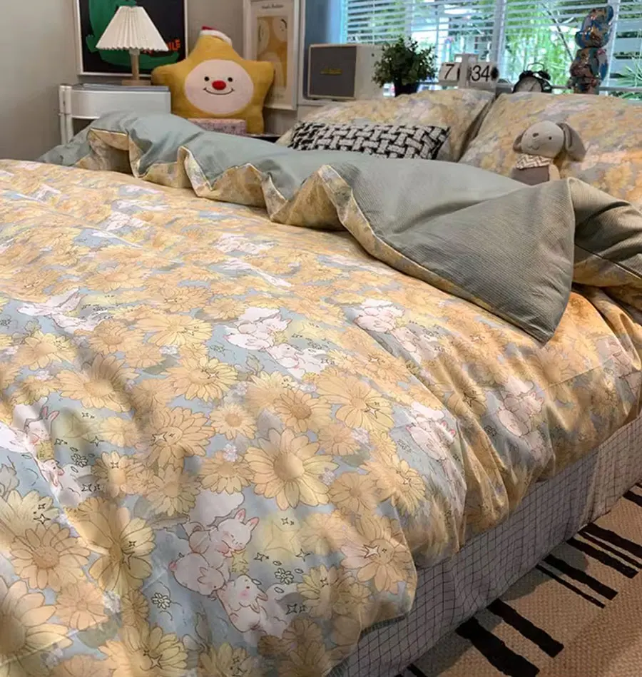 Fashion yellow flower bedding set 1.2 1.5 1.8 2.0,twin full queen king cotton home textile bed sheet pillow case quilt cover
Fashion yellow flower bedding set 1.2 1.5 1.8 2.0,twin full queen king cotton home textile bed sheet pillow case quilt cover