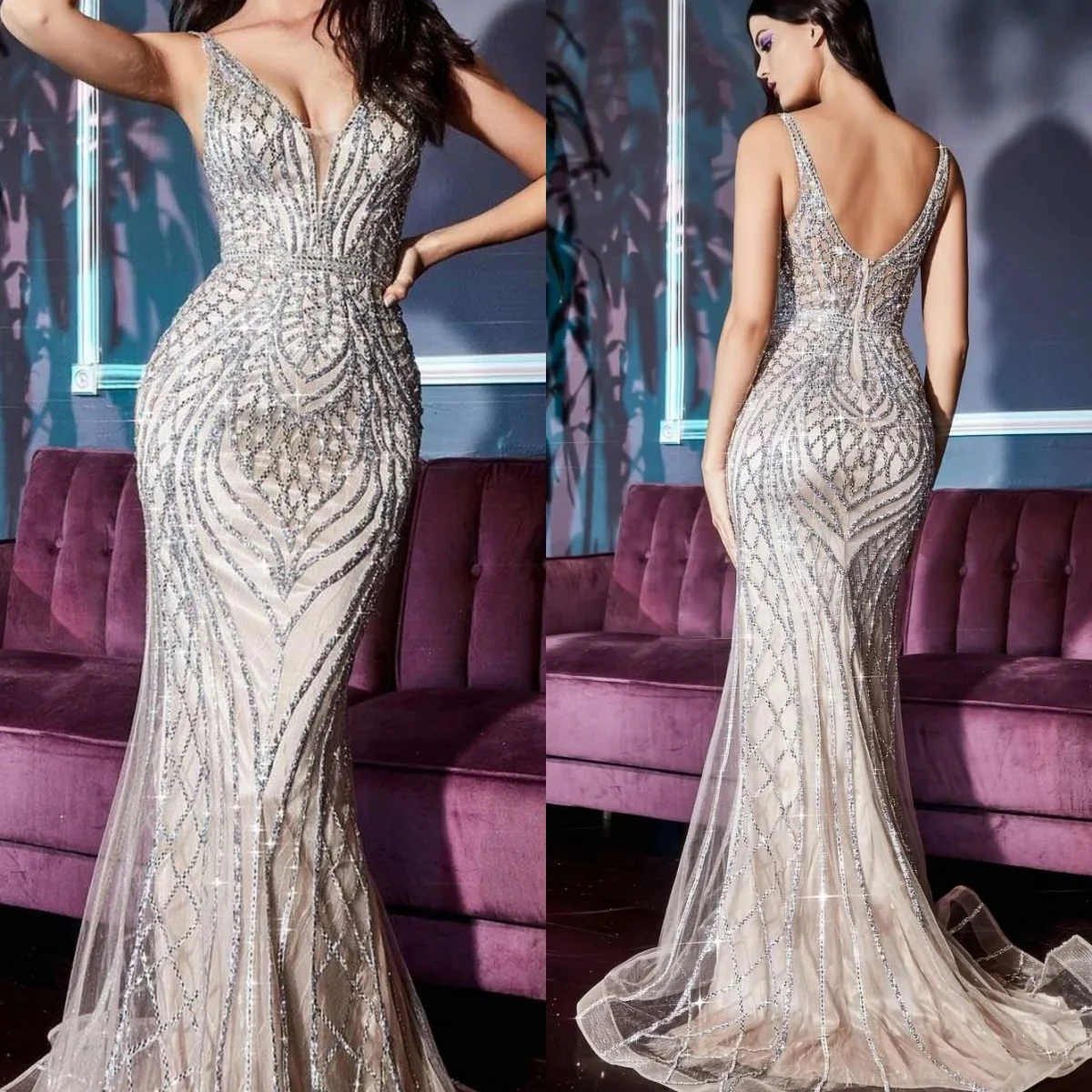 Luxury Mermaid Wedding Dress Beaded Sequins Spaghetti Strap Bride Gowns Sexy Backless Sleeveless Bridal Dresses Customized
Luxury Mermaid Wedding Dress Beaded Sequins Spaghetti Strap Bride Gowns Sexy Backless Sleeveless Bridal Dresses Customized