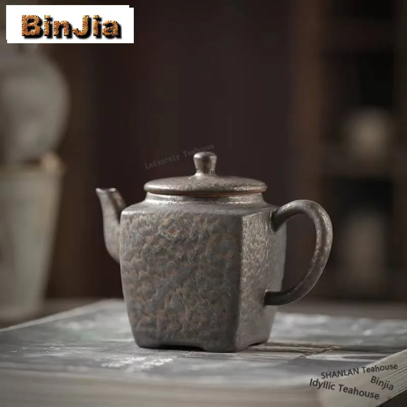 200ml Handmade Gilded Iron Glazed Teapot Creative Han Dynasty Square Pot Chinese Tea Soaking Kettle Teaware Supplies Ornaments
200ml Handmade Gilded Iron Glazed Teapot Creative Han Dynasty Square Pot Chinese Tea Soaking Kettle Teaware Supplies Ornaments