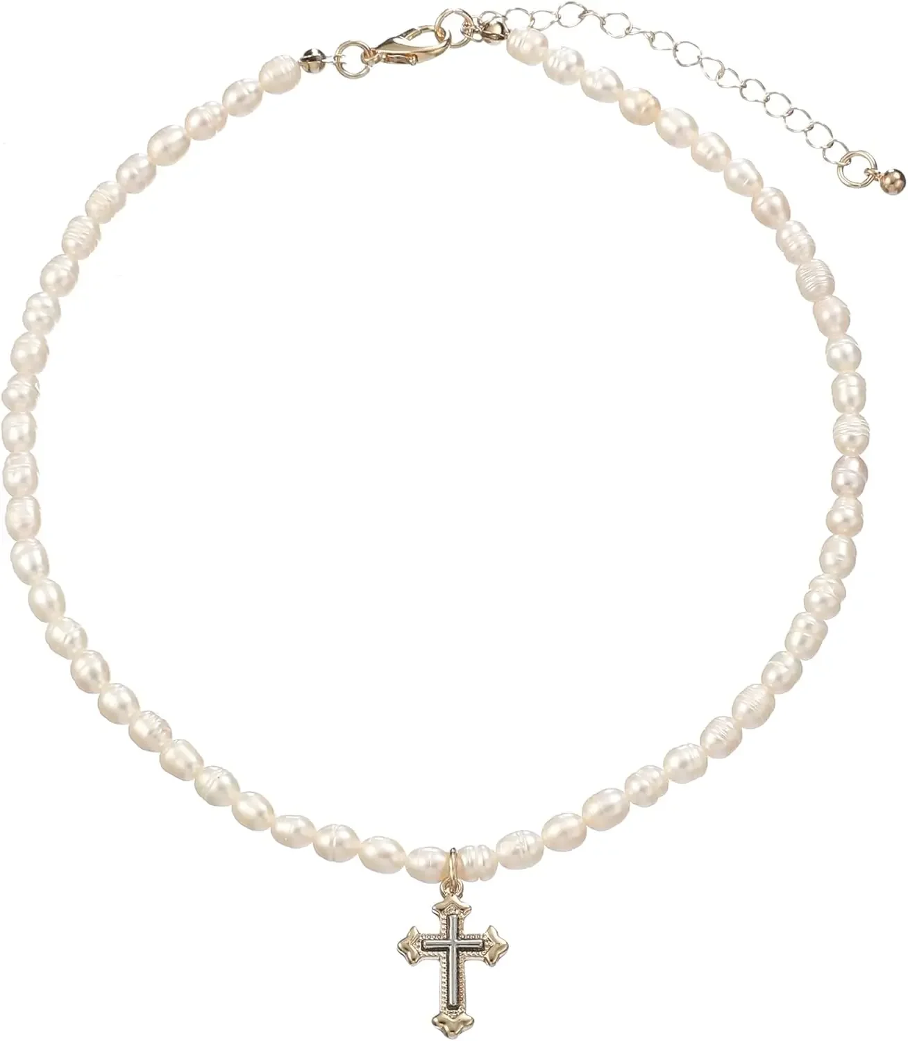 Vintage White Pearl Beaded Necklaces Silver Pattern Cross Pendant Necklace for Women Graduation Party Jewelry Gift
Vintage White Pearl Beaded Necklaces Silver Pattern Cross Pendant Necklace for Women Graduation Party Jewelry Gift