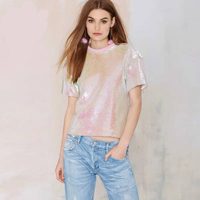 Street Dance Female Singer Performance Outfit, Girl Style Short Tops Pink Glitter T-shirt Shirts Y2k playeras de mujer
Street Dance Female Singer Performance Outfit, Girl Style Short Tops Pink Glitter T-shirt Shirts Y2k playeras de mujer