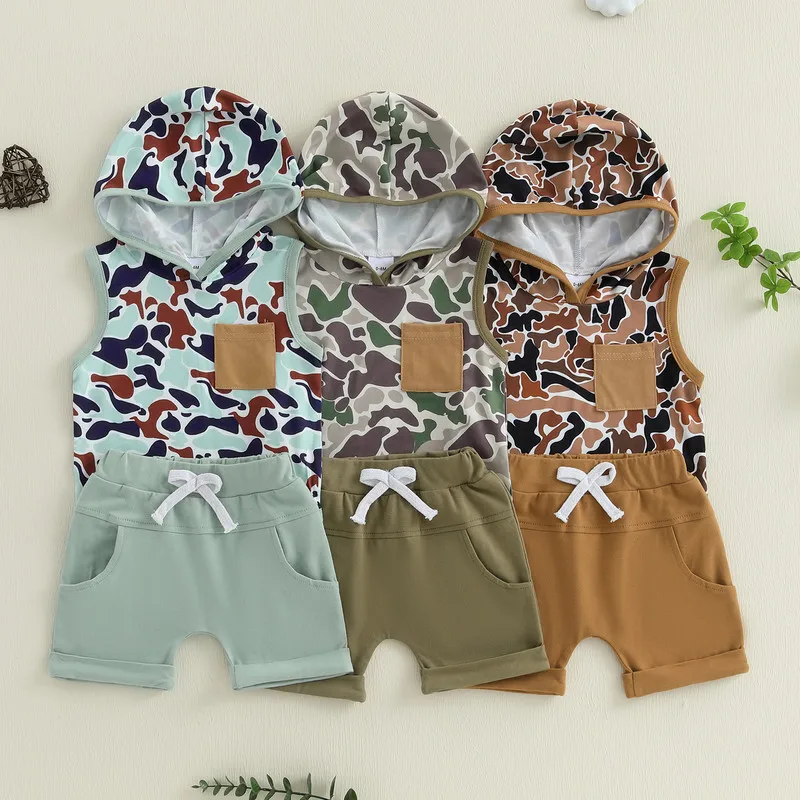 RUEWEY 0 to 3 Years Toddler Boys Shorts Sets Summer Clothes Camouflage Hooded Sleeveless Tank Tops Elastic Waist Shorts
RUEWEY 0 to 3 Years Toddler Boys Shorts Sets Summer Clothes Camouflage Hooded Sleeveless Tank Tops Elastic Waist Shorts