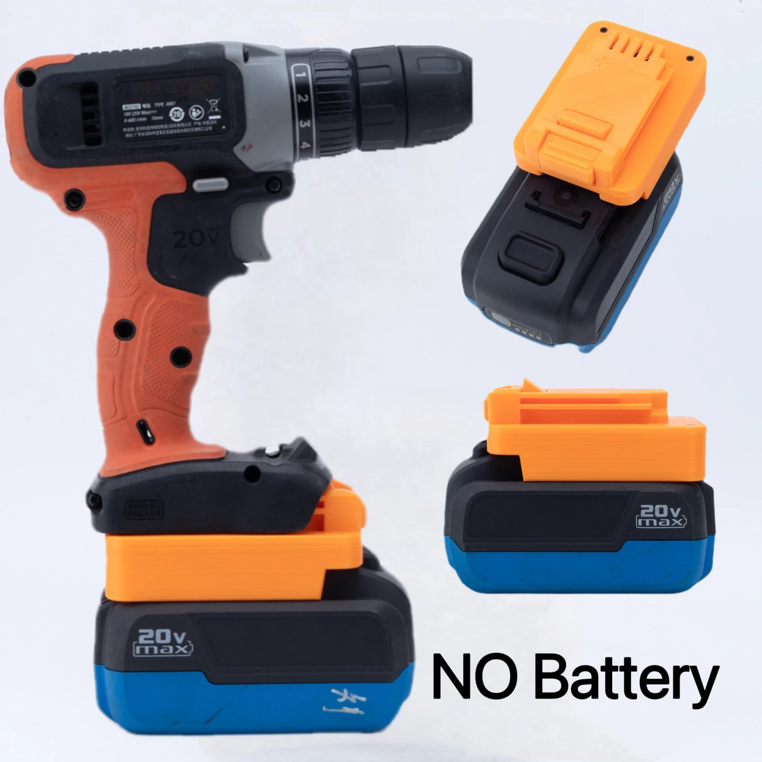 1x Battery Adapter BLACK+DECKER 20V Cordless Series Portable Power Tools for Mastercraft 20V PWR POD Battery(Without battery)
1x Battery Adapter BLACK+DECKER 20V Cordless Series Portable Power Tools for Mastercraft 20V PWR POD Battery(Without battery)