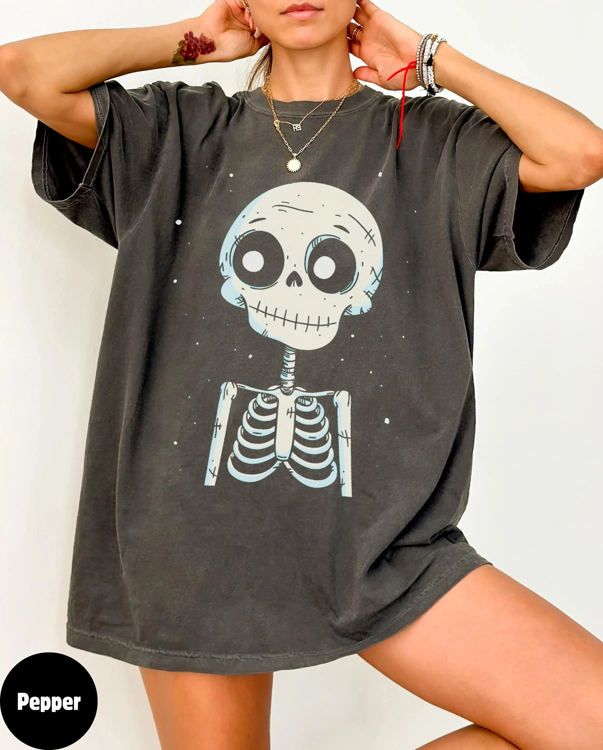 Plus Size Summer Women's Vintage Cute Skeleton Pattern T-Shirt Cotton Breathable Stylish Versatile Street Style Oversized
Plus Size Summer Women's Vintage Cute Skeleton Pattern T-Shirt Cotton Breathable Stylish Versatile Street Style Oversized