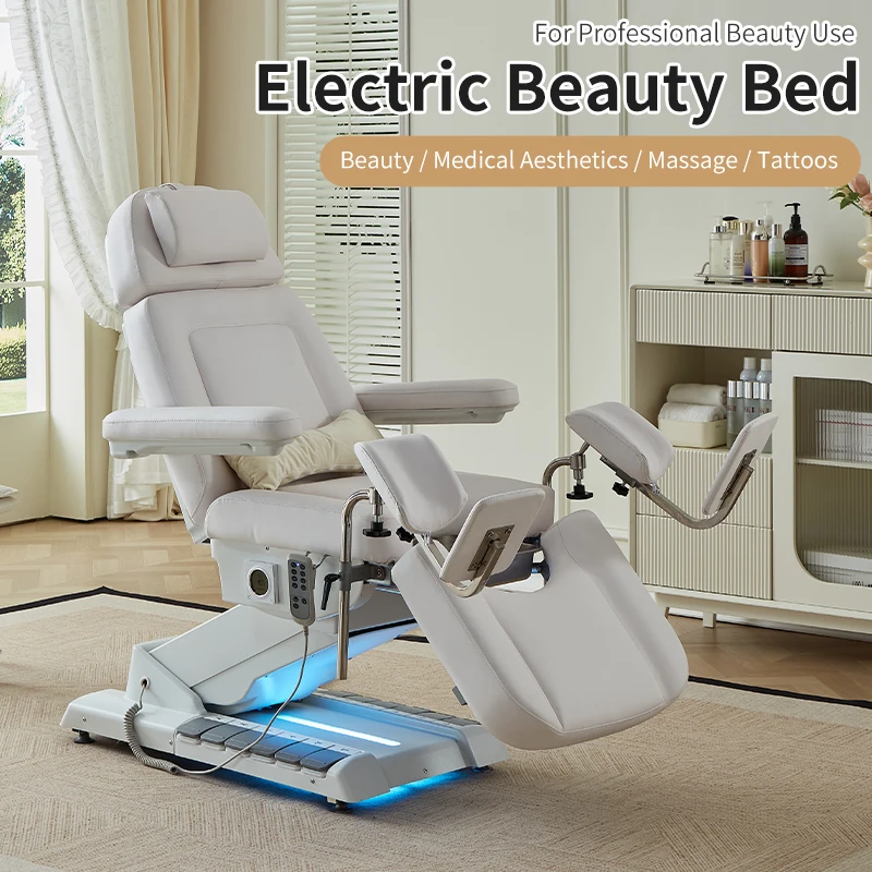 High End Luxury Electric Beauty Bed for Intimate Care Featuring 4 Motors Heating Function Foot and Remote Controls LED Lighting
High End Luxury Electric Beauty Bed for Intimate Care Featuring 4 Motors Heating Function Foot and Remote Controls LED Lighting