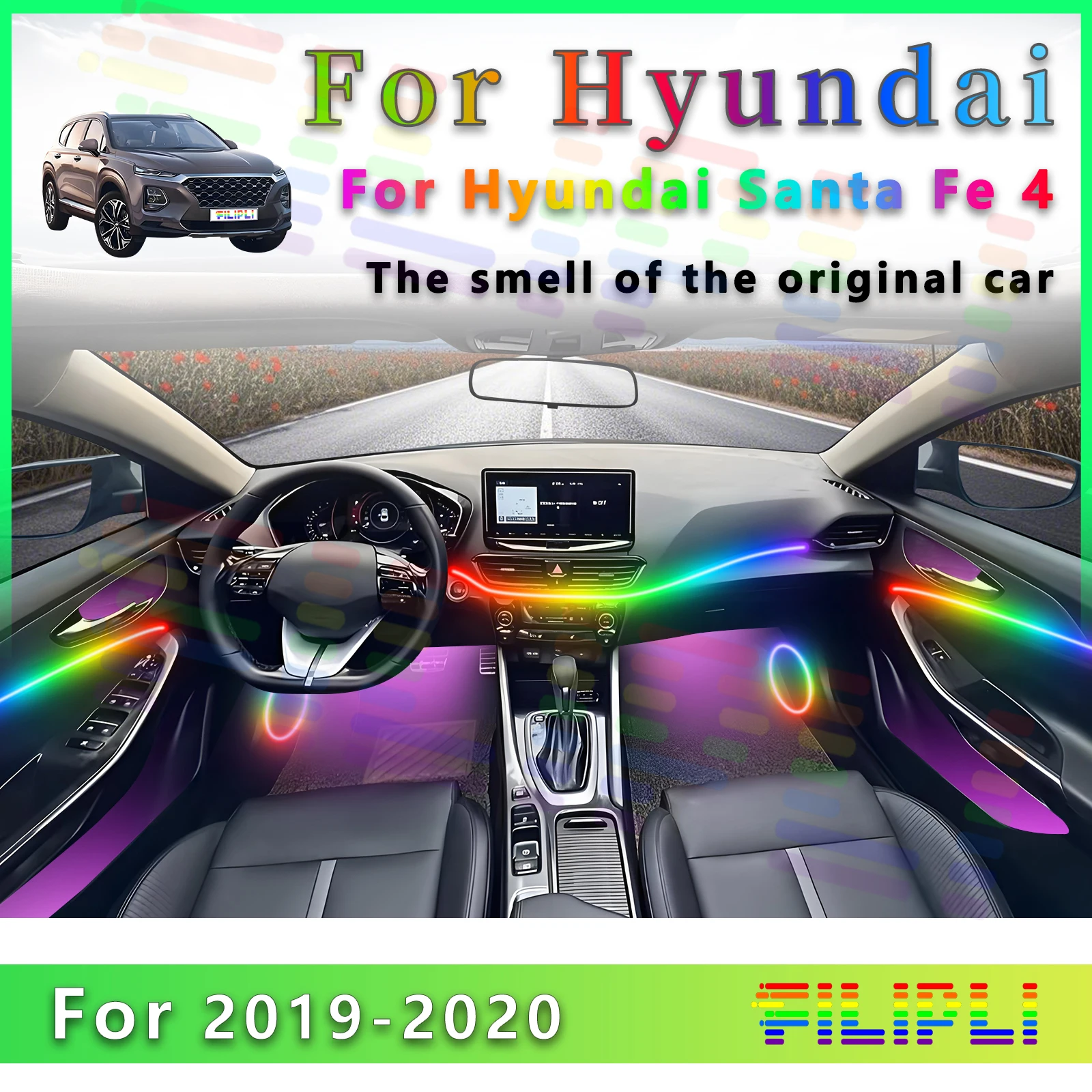 FILIPLI для Hyundai Santa Fe 4 2019-2020, атмосфера интерьера автомобиля, светодиодная лента RGB Symphony со всеми цветовыми комбинациями
FILIPLI для Hyundai Santa Fe 4 2019-2020, атмосфера интерьера автомобиля, светодиодная лента RGB Symphony со всеми цветовыми комбинациями