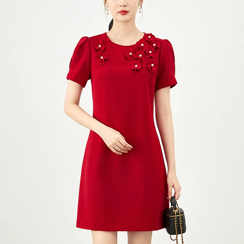 Elegant Fashion Dresses For Women 2024 Summer Floral Short Sleeve Women's Clothing Party Dress Solid Woman Black Red Dress
Elegant Fashion Dresses For Women 2024 Summer Floral Short Sleeve Women's Clothing Party Dress Solid Woman Black Red Dress