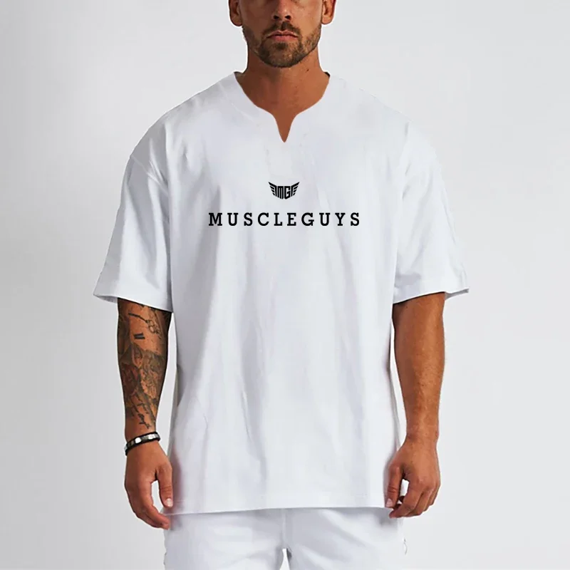 Mens Oversized Loose V Neck T Shirts Dropped Shoulders Hip Hop Loose Gym Clothing Half Sleeve Cotton Fitness Bodybuilding Shirts
Mens Oversized Loose V Neck T Shirts Dropped Shoulders Hip Hop Loose Gym Clothing Half Sleeve Cotton Fitness Bodybuilding Shirts