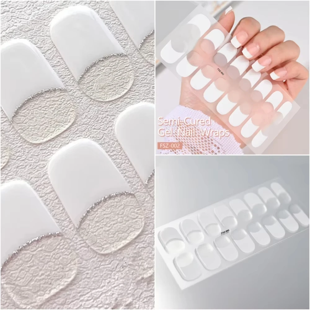 16 Tips French White Edge Semi-Cured Gel Nail Wraps UV Nail Stickers Long-Lasting Waterproof Full Cover Nail Art for Women
16 Tips French White Edge Semi-Cured Gel Nail Wraps UV Nail Stickers Long-Lasting Waterproof Full Cover Nail Art for Women