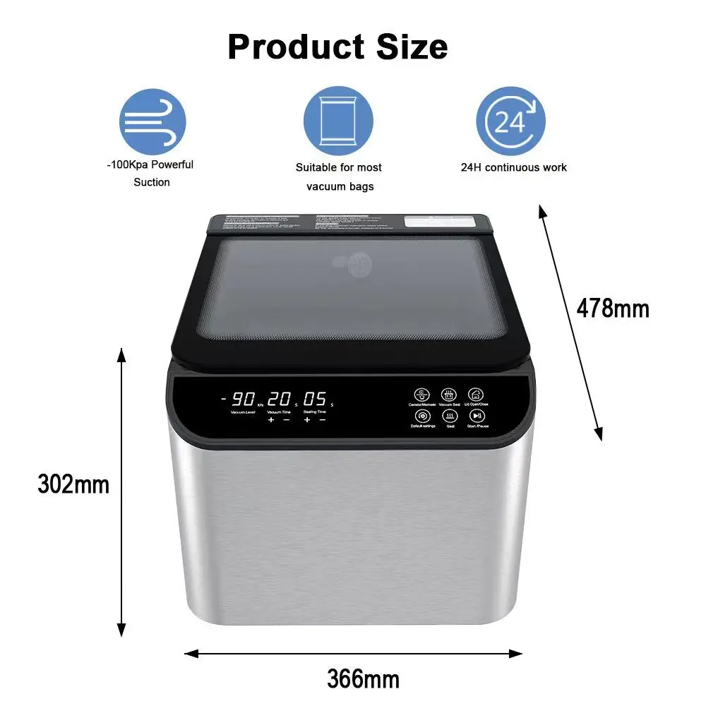 High-End Commercial Small Type Electric Vacuum Sealer Machine for Wet and Dry Food
High-End Commercial Small Type Electric Vacuum Sealer Machine for Wet and Dry Food