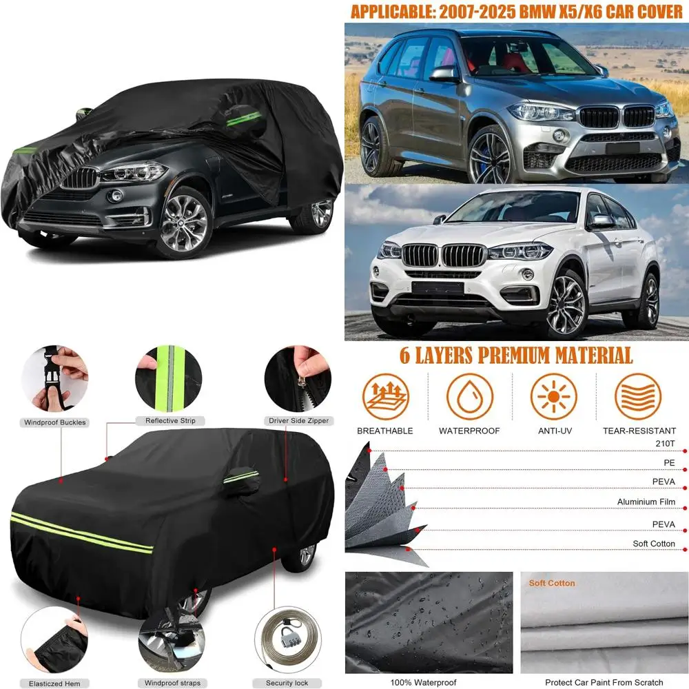 All-Weather 210T 6-Layer Waterproof Car Cover with Zipper Door for Snow, Suitable for Large SUVs 2007-2025
All-Weather 210T 6-Layer Waterproof Car Cover with Zipper Door for Snow, Suitable for Large SUVs 2007-2025