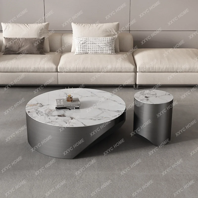 stainless steel round size combination rock slab coffee table living room modern light luxury
stainless steel round size combination rock slab coffee table living room modern light luxury